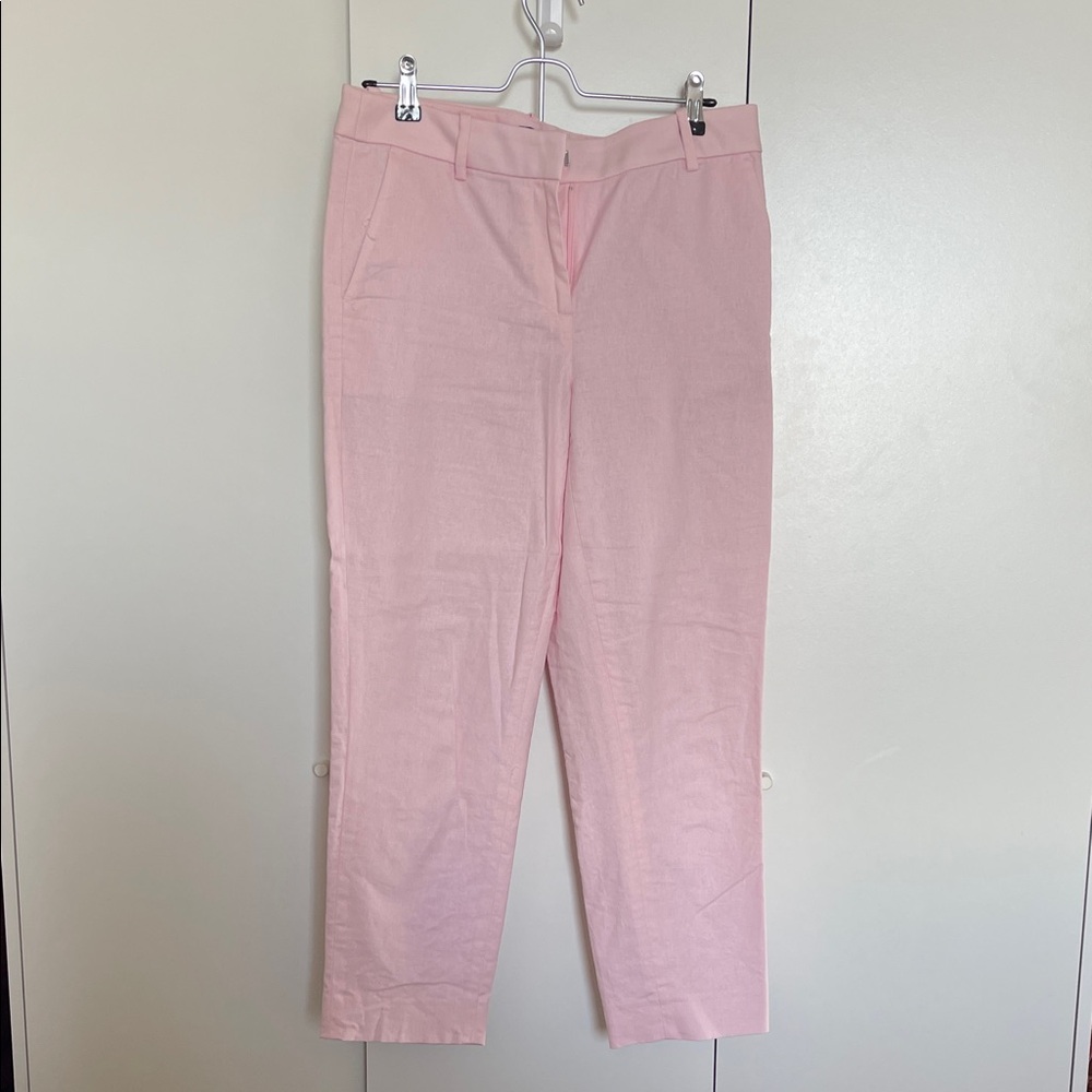 J. Crew Linen Light Pink Trousers